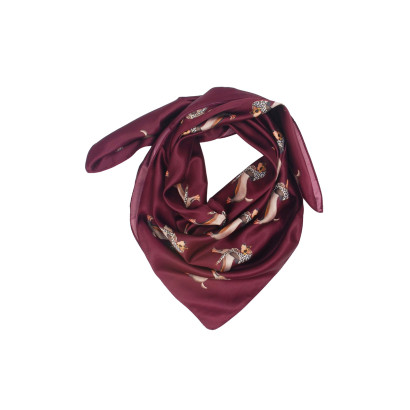 SQUARE POLYSILK SCARF WITH DOGS PRINT