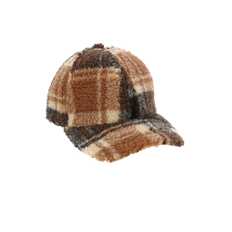 CASQUETTE EN POLAIR À MOTIF À CARREAUX