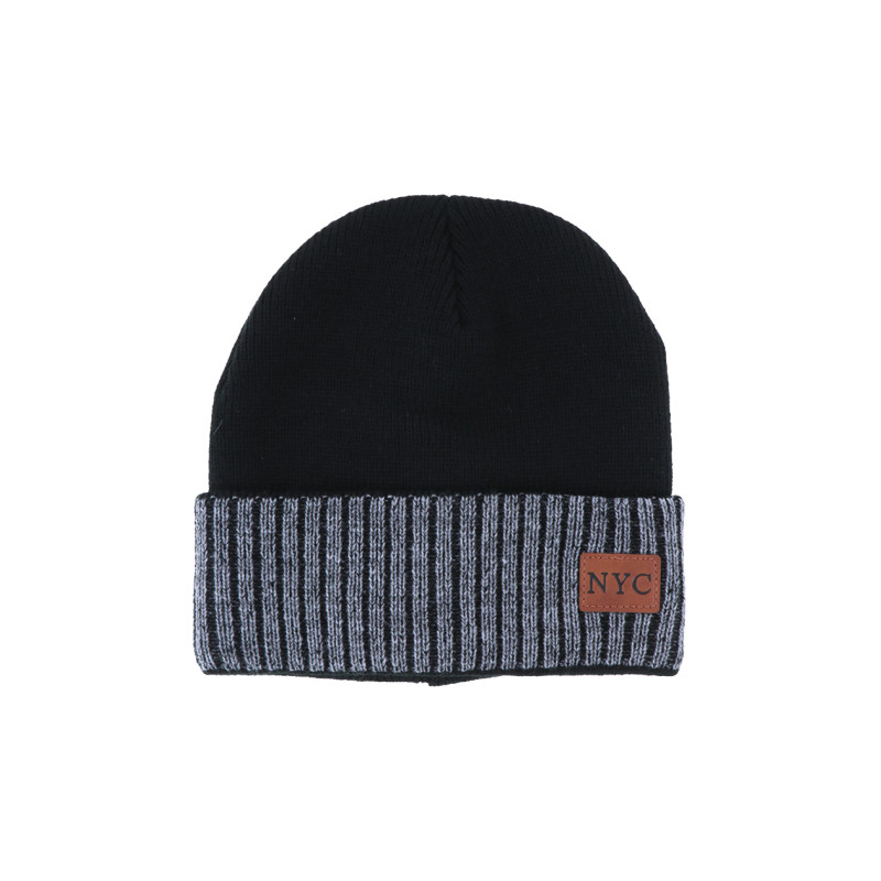 BONNET TRICOTÉ ET RAYÉ POUR HOMME AVEC REVERS