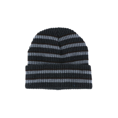 BONNET TRICOTÉ ENFANT AVEC REVERS ET RAYURES