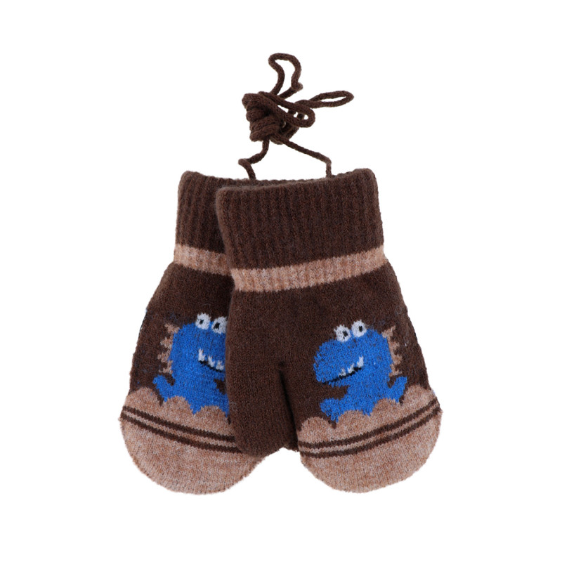 GANTS ENFANT TRICOTES AVEC DINOSAURE