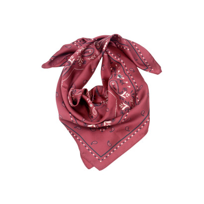 SQUARE POLYSILK SCARF WITH PAISLEY PATTERN