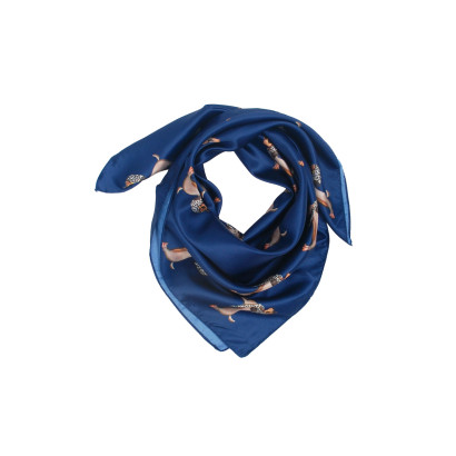 VIERKANTE POLYSILK SJAAL MET HONDENPRINT