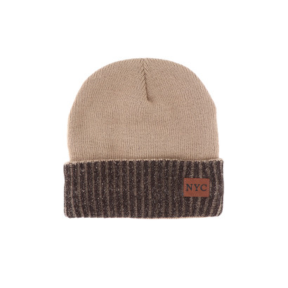 BONNET TRICOTÉ ET RAYÉ POUR HOMME AVEC REVERS