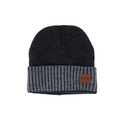 BONNET TRICOTÉ ET RAYÉ POUR HOMME AVEC REVERS