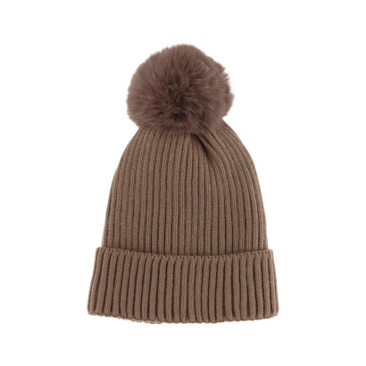 GEBREID HOED EFFEN KLEUREN MET POMPON