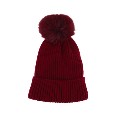 GEBREID HOED EFFEN KLEUREN MET POMPON