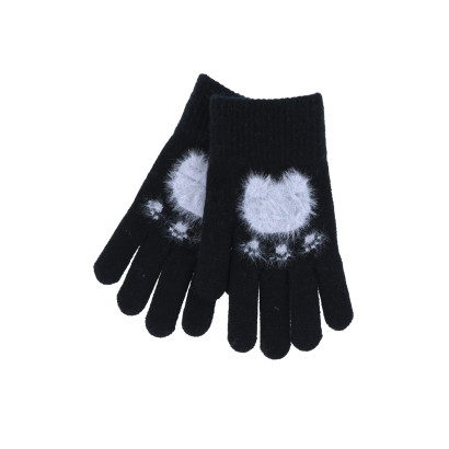 GANTS ENFANT TRICOTES, PETIT CHAT ET TRACES PATTES