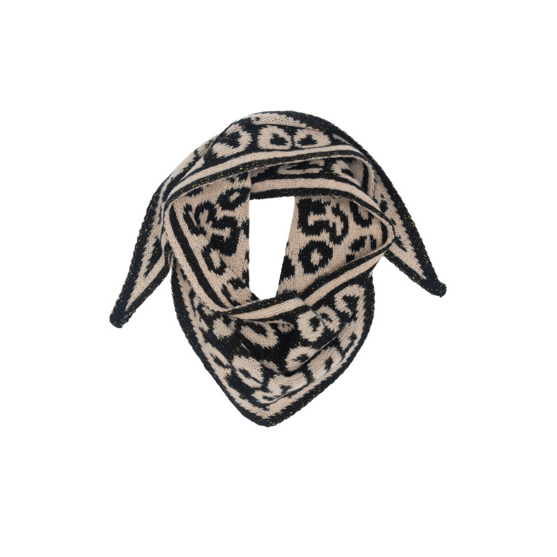 FOULARD TRIANGULAIRE TRICOTÉ IMPRIME ANIMAL