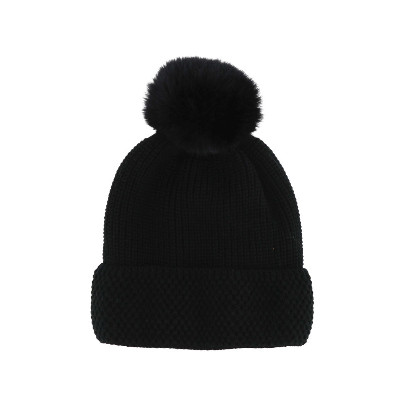 BONNET TRICOTÉ AVEC REVERS ET MOTIF GÉOMÉTRIQUE