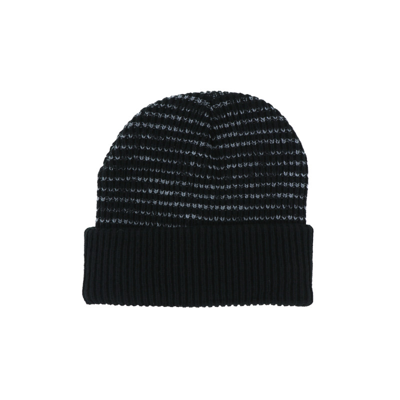BONNET TRICOTÉ ENFANT AVEC REVERS ET RAYURES