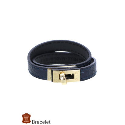 BRACELET EN CUIR AVEC FERMOIR VERROU À TOURNER