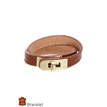 BRACELET EN CUIR AVEC FERMOIR VERROU À TOURNER