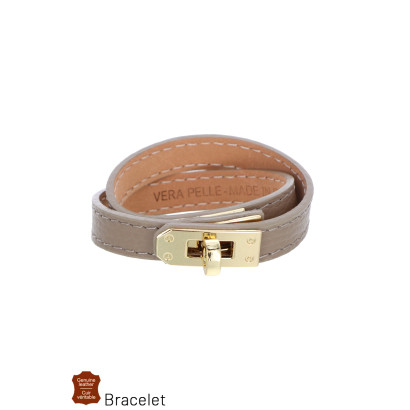 BRACELET EN CUIR AVEC FERMOIR VERROU À TOURNER