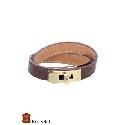 BRACELET EN CUIR AVEC FERMOIR VERROU À TOURNER