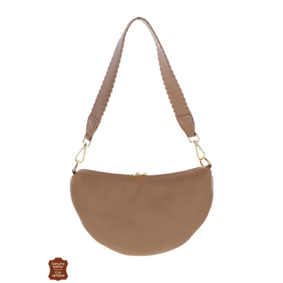 MINA, SHOULDER LEATHER WITH FANCY SHOULDER STRAP