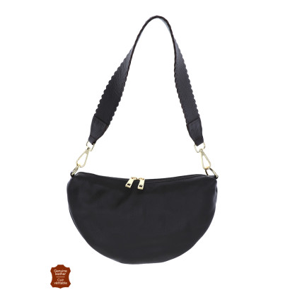 MINA, SHOULDER LEATHER WITH FANCY SHOULDER STRAP