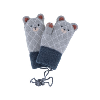 KIDS GEBREIDE WANT MET TEDDY BEER MET GEOMETRISCHE