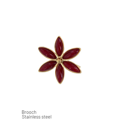 BROCHE EN ACIER INOXYDABLE EN FORME DE FLEUR AVEC 