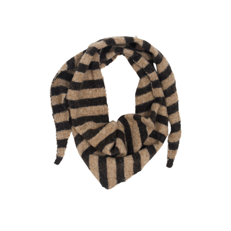 FOULARD TRIANGULAIRE TRICOT AVEC RAYURES
