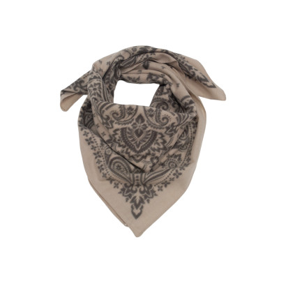 SQUARE POLYWOOL SCARF WITH PAISLEY PATTERN