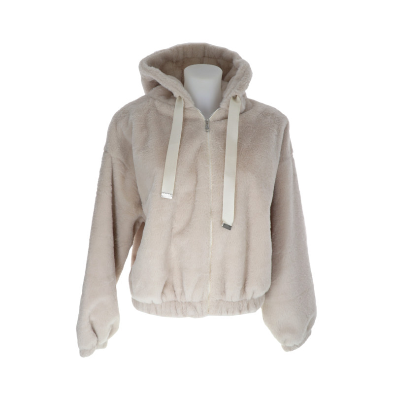 CHAQUETA SIN MANGAS PIEL SINTÉTICA, ZIP, BOLSILLOS