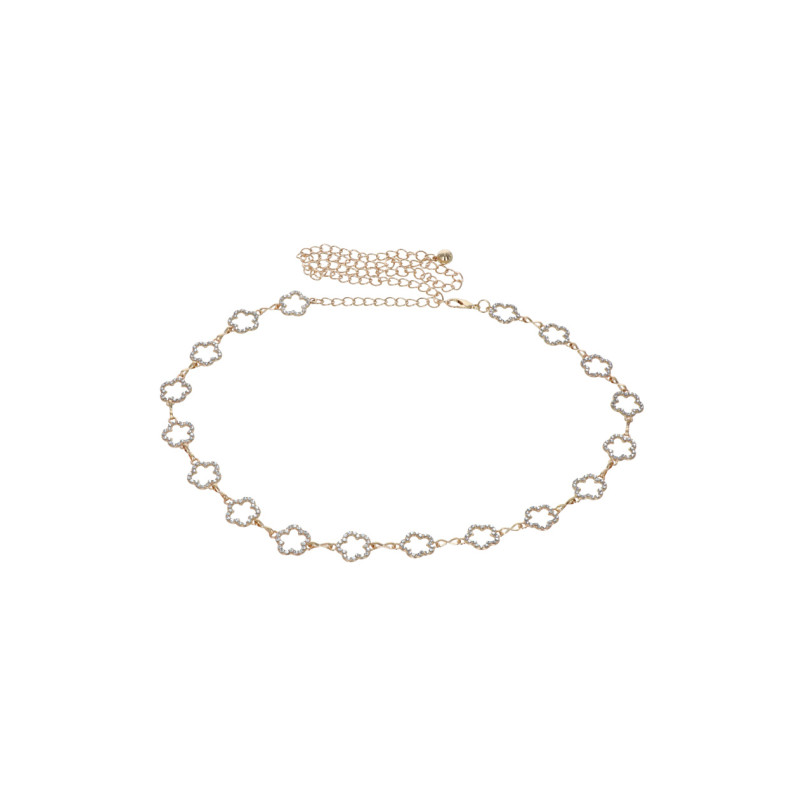 KETTINGRIEM MET BLOEMEN EN STRASS
