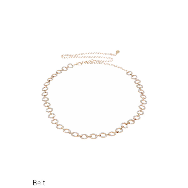 CEINTURE CHAINE À ANNEAUX ET STRASS