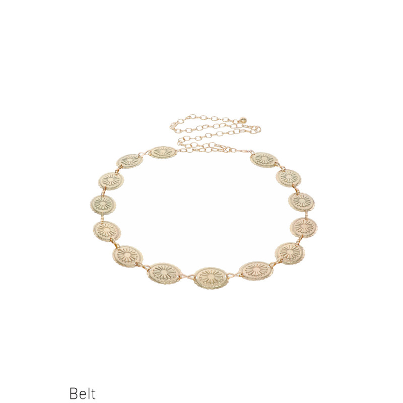 CHAIN BELT WITH OVAL SHAPE AND SUN