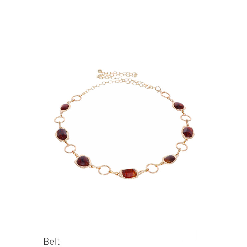 CEINTURE CHAINE AVEC PIERRES EN RÉSINE