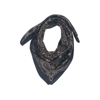 SQUARE POLYWOOL SCARF WITH PAISLEY PATTERN