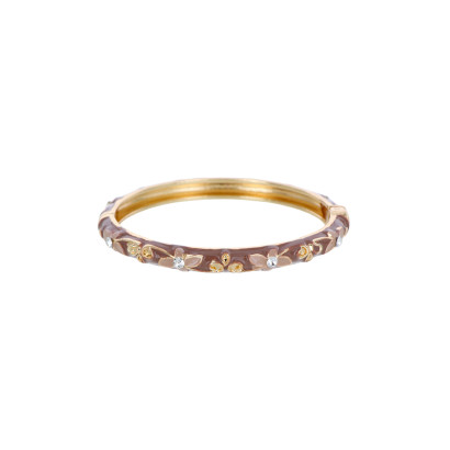 BRACELET RIGIDE AVEC PERLES ET FLEURS