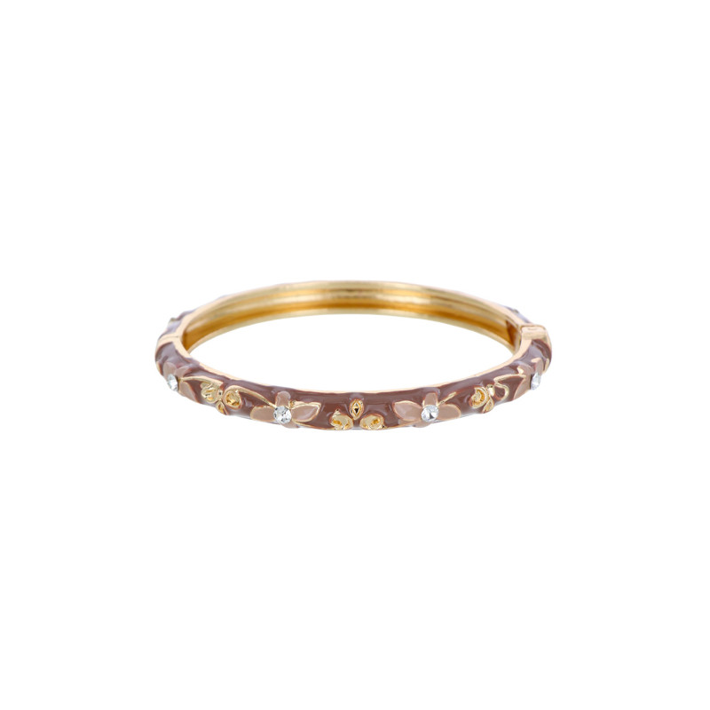 RIGID BRACELET WITH BEADS AND FLOWERS