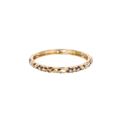BRACELET RIGIDE AVEC FLEURS ET STRASS