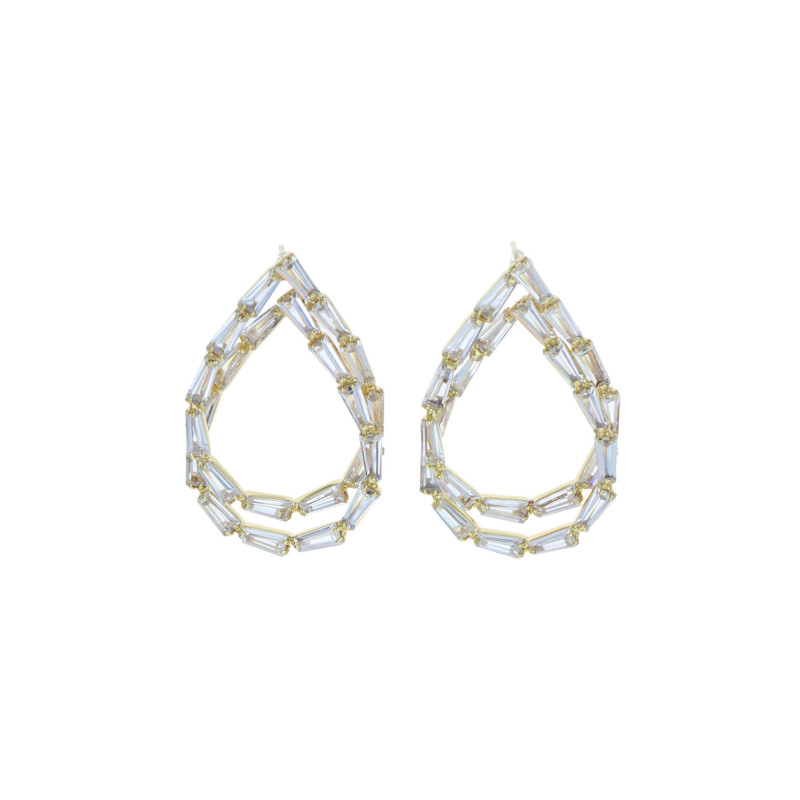 EARRINGS DROP SHAPE WITH RHINESTONE
