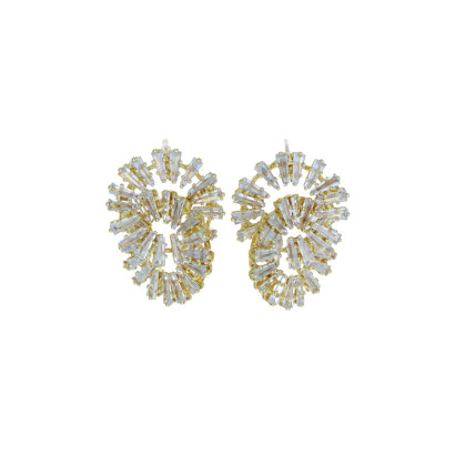 EARRINGS ROUND SHAPE & FACETED BEADS