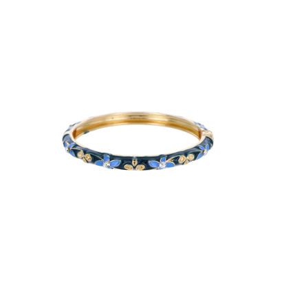 RIGID BRACELET WITH BEADS AND FLOWERS