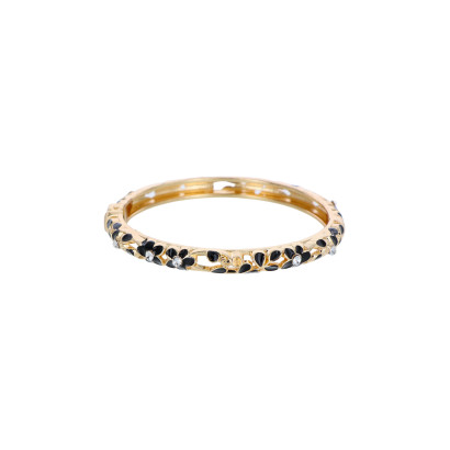 BRACELET RIGIDE AVEC FLEURS ET STRASS
