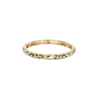 BRACELET RIGIDE AVEC FLEURS ET STRASS