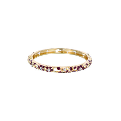 BRACELET RIGIDE AVEC FLEURS ET STRASS
