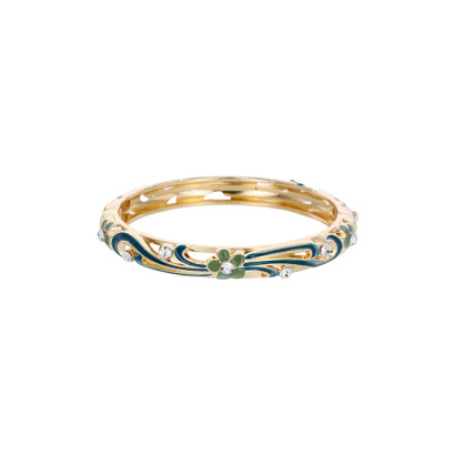 BRACELET RIGIDE AVEC FLEURS ET STRASS