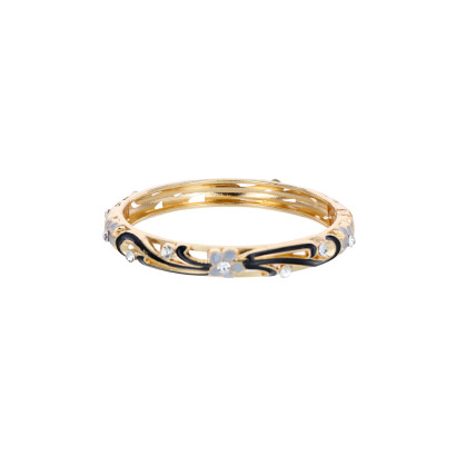 BRACELET RIGIDE AVEC FLEURS ET STRASS