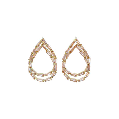 EARRINGS DROP SHAPE WITH RHINESTONE