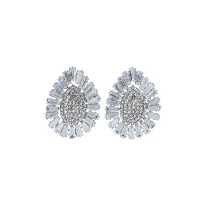EARRINGS DROP SHAPE WITH RHINESTONE