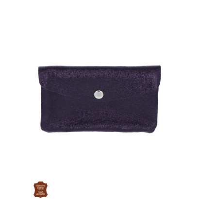 PORTE-MONNAIE EN CUIR MTALLIS & COULEUR UNIE