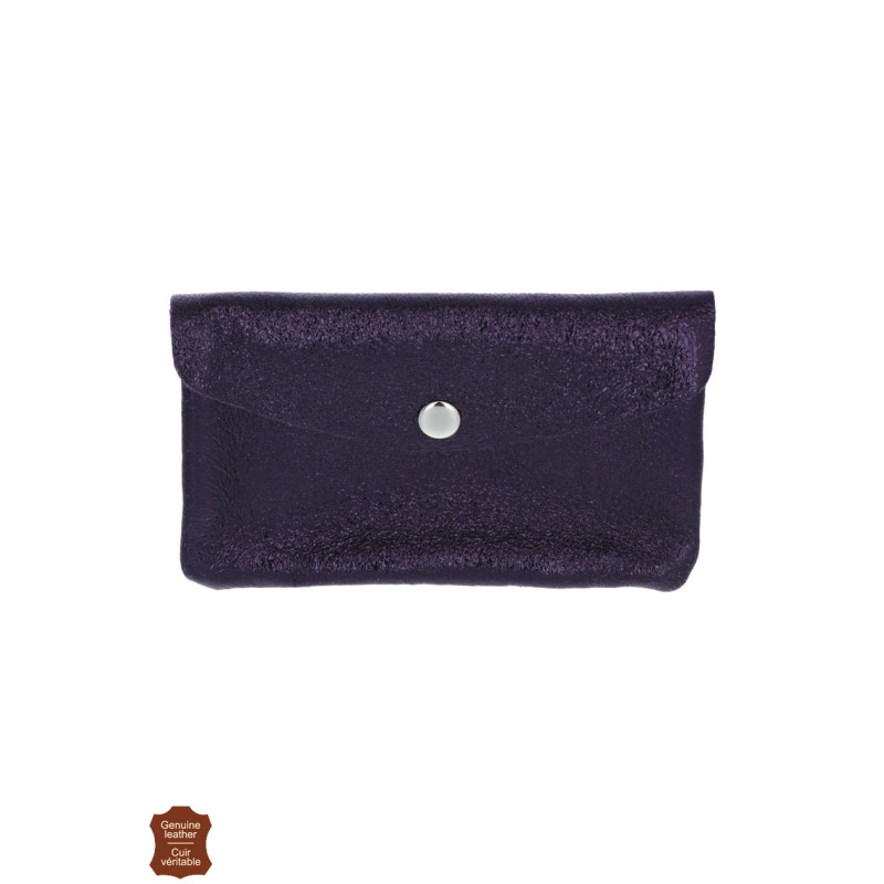 PORTE-MONNAIE EN CUIR MTALLIS & COULEUR UNIE