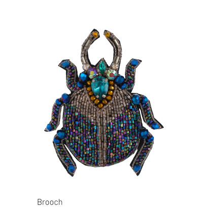 BROCHE FORME D'INSECTE ET PERLES A FACETTES