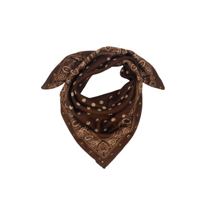 SQUARE SCARF PAISLEY PATTERN AND STUDS