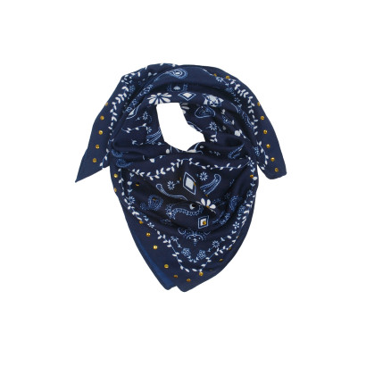SQUARE SCARF PAISLEY PATTERN AND STUDS