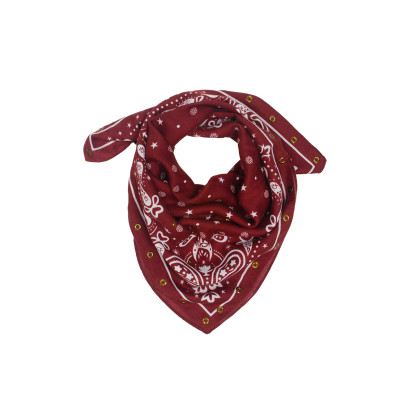 SQUARE SCARF PAISLEY AND STARS PATTERN AND STUDS
